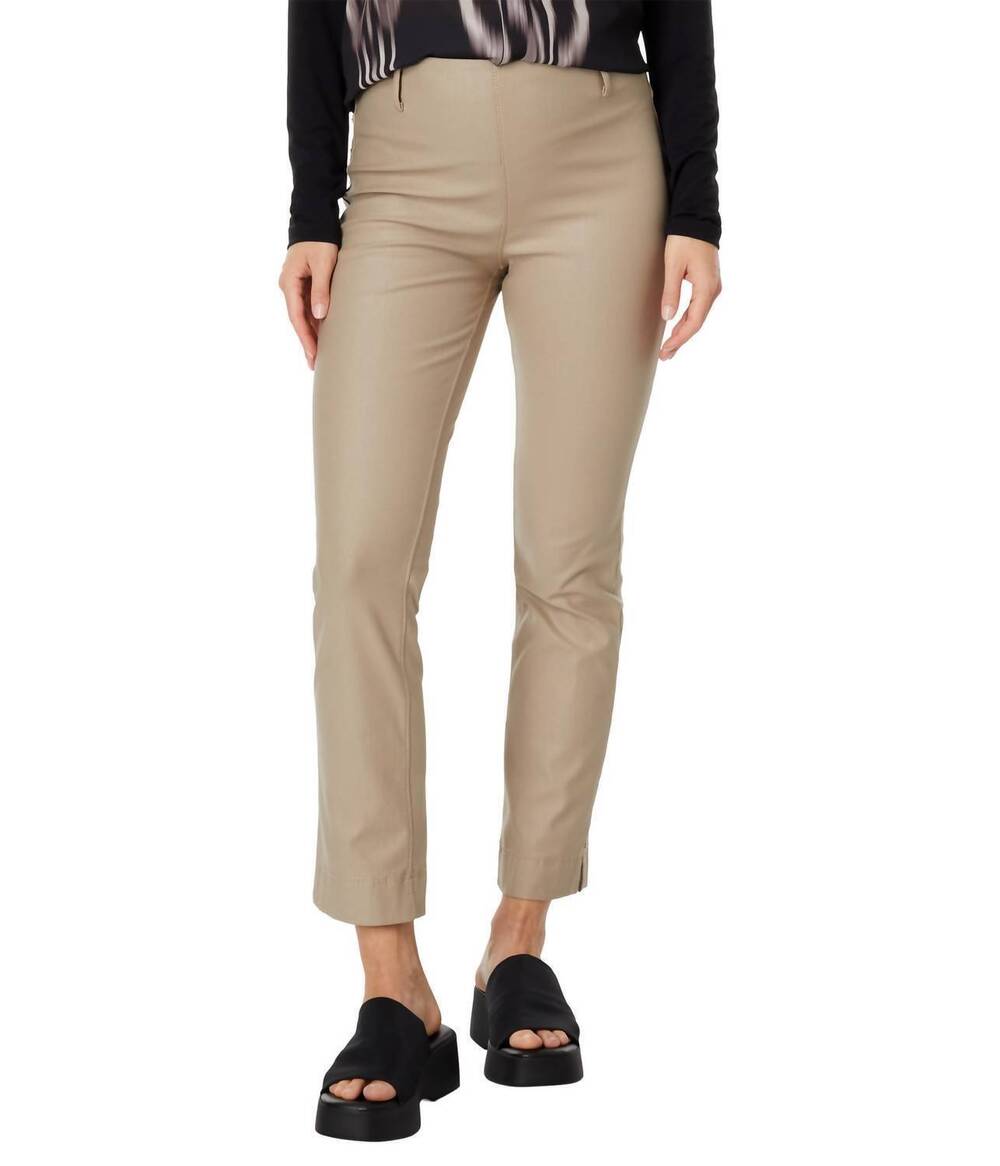 NEW LYSSE coated denim straight pants in beige